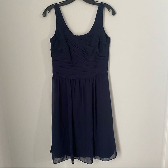 Lauren Ralph Lauren Navy Women's Pleated Sheath Dress Blue size 6 - Picture 1 of 3